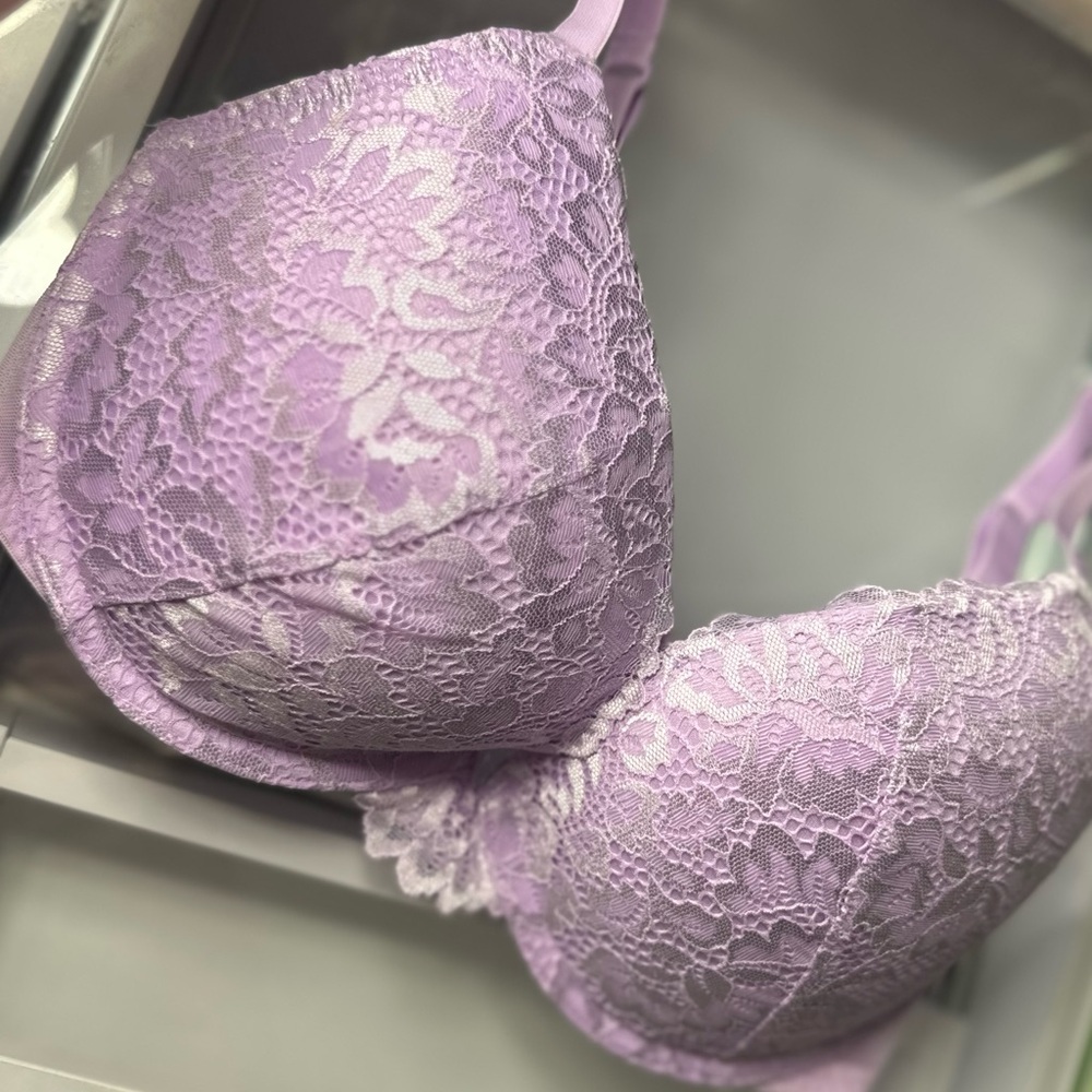 La SENZA Lilac Obsession Push Up Lace Bra NWT 32DD